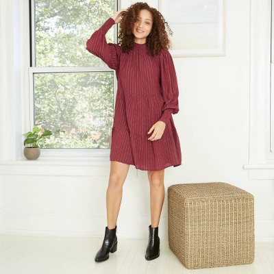 black white and burgundy outfit