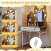 Resenkos Cute Kitty Vanity Desk - Small Size, Lighted Mirror, Power Outlets, Adorable Makeup Table - Natural White - 2 of 4