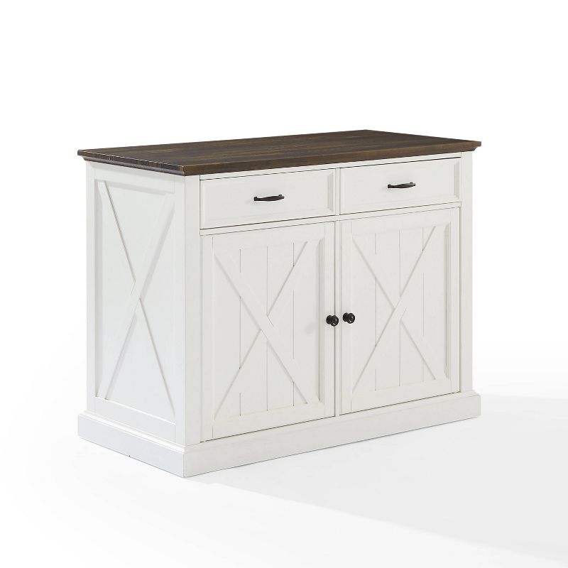 Clifton Kitchen Island Distressed White/Brown - Crosley, 1 of 16