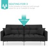 Best Choice Products Convertible Living Room Linen Fabric Tufted Split-Back Futon Sofa w/ 2 Pillows - 3 of 4