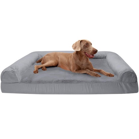 Furhaven Plush & Suede Cooling Gel Sofa Dog Bed - Jumbo Plus, Gray : Target