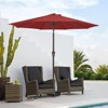 Hyleory 9' Red 8 ribs Sunbrella,Hyleory Tilt Market Patio Umbrella with Oval Ribs Iron Pole, Sturdy and Adjustable - image 2 of 4