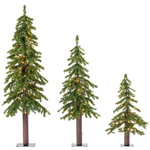 Vickerman Artificial Alpine Christmas Tree with Realistic Plastic Trunks - 1 of 4
