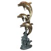 Design Toscano Triple Leaping Dolphins Cast Bronze Garden Statue - 4 of 4
