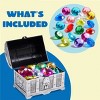 Joyfy 17 Pcs Diving Pool Toys, 16 Big Colorful Diamond Gems with Pirate Treasure Chest, Swimming Dive Toy for Kids Underwater Adventure Pool Games - 2 of 4