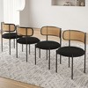 AZL1 Life Concept Dining Sets Modern Upholstered Chairs Set of 4, Accent Kitchen Chairs Rattan Back for Dining Room, Black, 20.5"*20.5"*30" - 2 of 4