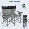 Oversized Double Camping Chairs, Heavy Duty Padded Loveseat Chair - 900Lbs Support for Adult - Comfortable Camping Chair with High Back & Pillow - 3 of 4