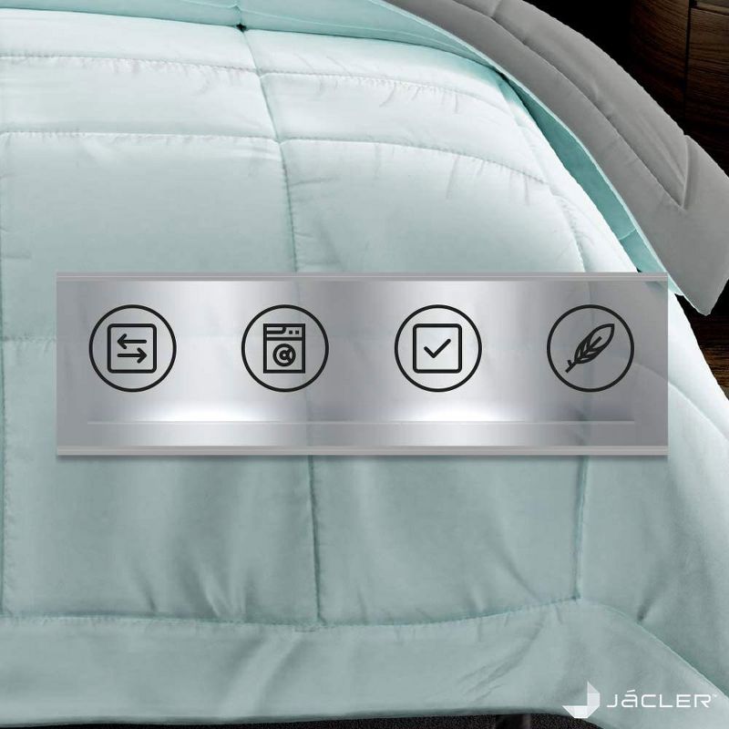Jacler 3-Piece Lightweight Reversible All Season Down Alternative Comforter 1800 Thread Count Set, 4 of 8