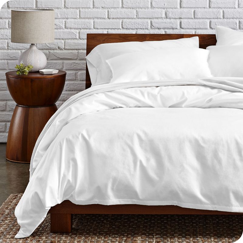 100% Organic Cotton Percale Duvet Cover and Sham Set by Bare Home, 1 of 6