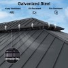 PURPLE LEAF Outdoor Gazebo Aluminum Frame Galvanized Steel Double Roof Patio Hardtop Gazebo with Curtains and Netting for Patio Lawn and Garden - 4 of 4