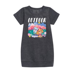 Girls' - Paw Patrol - Outdoor Vibes Graphic Short Sleeve Fleece Dress - 1 of 4
