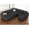 Belffin Chenille 9-Seater U-Shaped Sleeper Sectional - Oversized Modular Couch with All-Module Storage & Pull-Out Bed - 4 of 4
