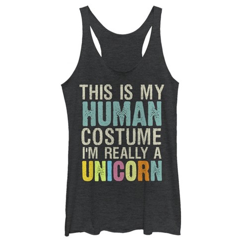 Women's Lost Gods Unicorn in Human Costume Racerback Tank Top - image 1 of 4