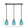 Toltec Lighting Any 3 - Light Chandelier in  Dark Granite with 5" Turquoise Fusion Shade - 2 of 2