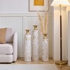 Dexmalle Decorated White Metal vases Set of 3 - 2 of 4