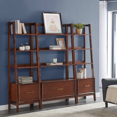 Landon Mid-Century Mahogany 50'' 3pc Etagere Set