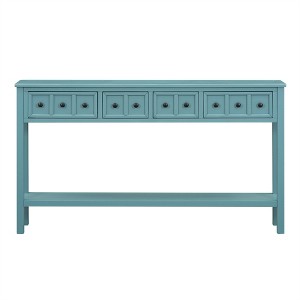 Tramull Rustic Console Table with 4 Drawers, Sofa Table with Storage Shelf for Entryway, Hallway & Living Room - 1 of 4