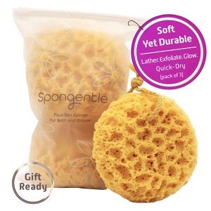 Spongentle Dual-Sided Body Sponge Loofah, Ultra Soft & Exfoliating for Gentle Daily Shower Use - 1 of 4