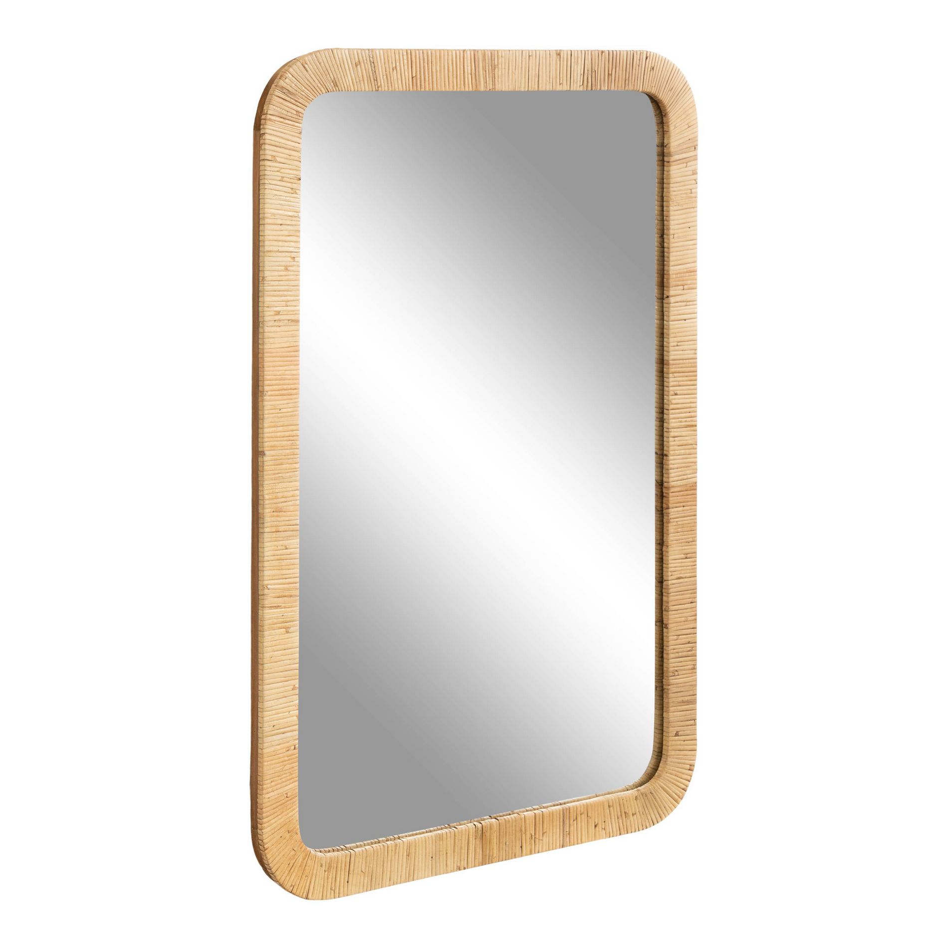 Kate & Laurel All Things Decor 24"X36" Rahfy Rectangle Framed Wall Mirror Natural