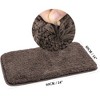 PiccoCasa Plush Shaggy Non-Slip Bath Mat Thick Bathroom Rug Show Door Mat Carpet - 3 of 4