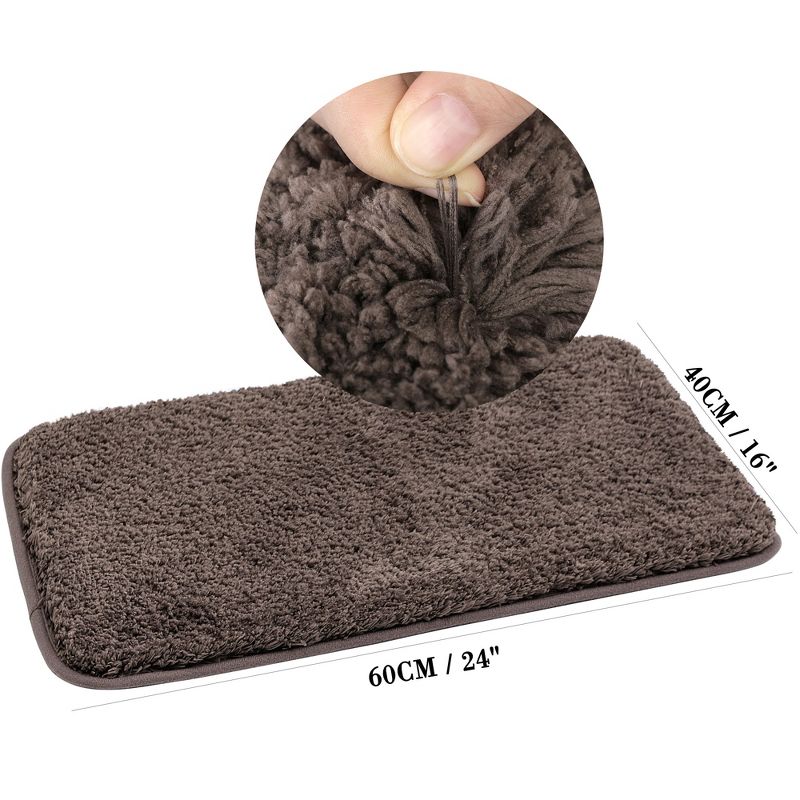 PiccoCasa Plush Shaggy Non-Slip Bath Mat Thick Bathroom Rug Show Door Mat Carpet, 4 of 8