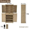 72" Wooden Tall Kitchen Pantry Cabinet,6-Tier Wood Display Storage Cabinet,Wood Cupboard Storage Cabinet for Dining Room - 3 of 4