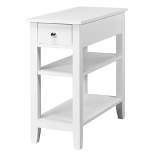 Costway 3 Tier Nightstand Bedside Table Sofa Side End Table w/Double Shelves Drawer