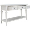 LIVAREEmlen Classic Retro Style Console Table with Three Top Drawers and Open Style Bottom Shelf, Easy Assembly (Antique White) - 2 of 4