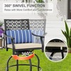 Outdoor Swivel Bar Stools Set of 2, Counter Height Patio Barstools with Cushions and Armrests, Metal Bar Chairs for Backyard, Balcony, or Garden - 3 of 4
