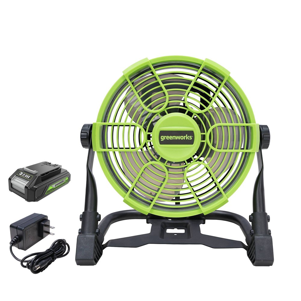 Photos - Air Conditioner Greenworks POWERALL 24V 10" Cordless Hybrid Utility Fan Kit with 2.0Ah Bat 