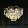ALOADECOR 8-Lights Modern  4-Tier Round Crystal Fringe Chandelier - 3 of 4