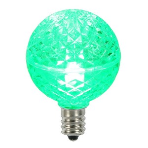 Vickerman Club Pack of 25 LED G40 Green Faceted Replacement Christmas Light Bulbs - 1 of 1