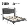 Bed Frame Upholstered Platform with Headboard and Strong Wooden Slats,Non-Slip and Noise-Free,No Box Spring Needed, Easy Assembly - 2 of 4