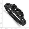Black Bow Jewelry Stainless Steel, Black or Blue Leather, Carbon Fiber Bracelet, 8.5 In - 4 of 4