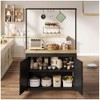 Nasitip 42" Kitchen Island with Storage, Multi-Functional Kitchen Cart with Thick Countertop, 2-Tier Shelves 5 Hooks Black - 2 of 4