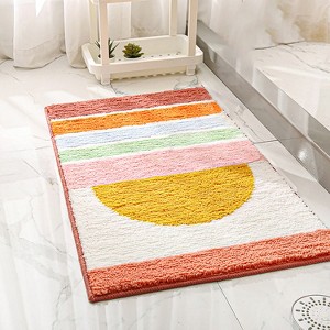 Zarkea™ 20" x 32" Colorful Sunrise Geometric Pet-Friendly Rug, Soft Washable Anti-Slip Mat - 1 of 4