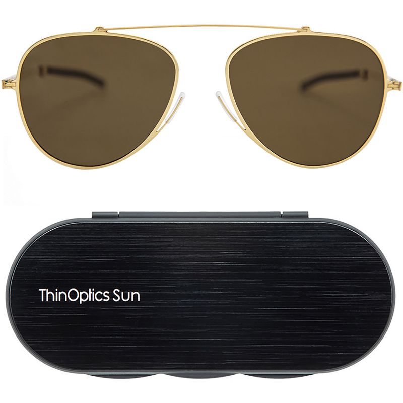ThinOptics Mountain View Aviator Sunglasses with Aluminum Case, 1 of 6