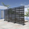 Lirago Metal Outdoor Privacy Screen Freestanding Patio Decorative Screens 72"x47" Black - 4 of 4