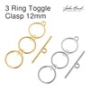 John Bead Must Have Findings Metal Gold 6mm 3 Ring Toggle Clasp, 3-Set - 4 of 4