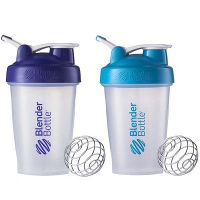 Blender Bottle 2-pack Classic 20oz Shaker W/ Loop Top-clear/prple ...