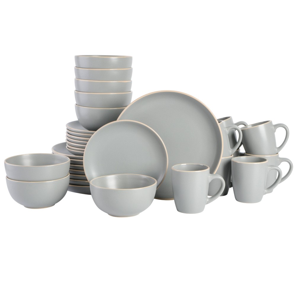 Photos - Other kitchen utensils Gibson Home 32pc Stoneware Rockaway Dinnerware Set Gray