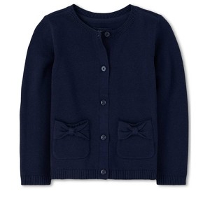 The Children's Place Toddler Girls Uniform Long Sleeve Bow Cardigan - 1 of 4