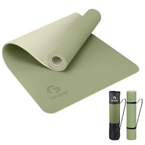 Gruper Non Slip Eco Friendly Yoga Mat with Carrying Strap for Women Fitness Exercise Pilates and Home Workouts - 1 of 4