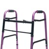 Lumex Everyday Adult Walker Lightweight, Foldable Walking Aid, 5 Inch Front Wheels with Glide TipsSupports up to 300 Pound Weight Capacity, Plum - 4 of 4