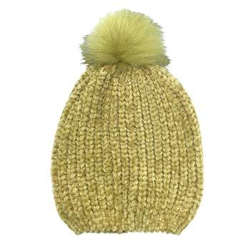 Charles Albert Girl's Chenille Pom Beanie - Kids Winter Hat