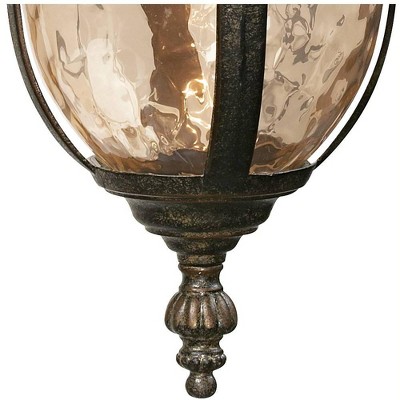Bronze and Brown Vintage Outdoor Wall Sconce with Hammered Glass