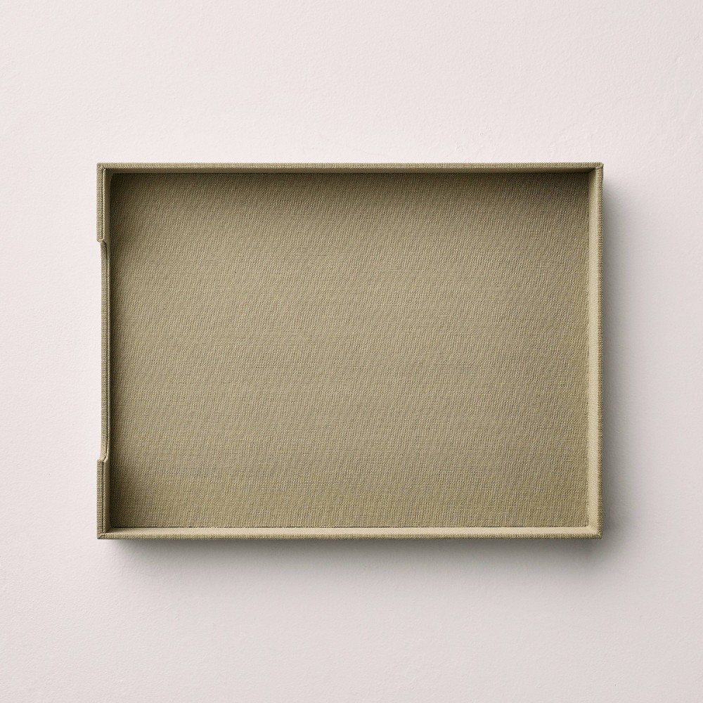 Photos - Accessory Fabric Paper Desk Tray Sage Green - Hearth & Hand™ with Magnolia