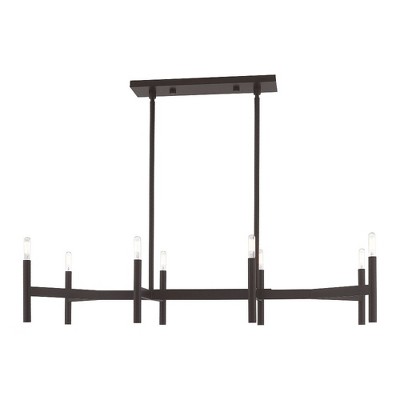 Copenhagen Bronze 8-Light Industrial Linear Chandelier