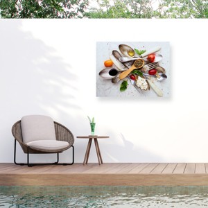 Trademark Fine Art - Aleksandrova Karina Spoons And Salad Matted Framed Art - 1 of 4