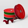 4 pk Christmas Velvet Ribbon Gift Packaging Accessories Red/Green - Wondershop™ - 3 of 3